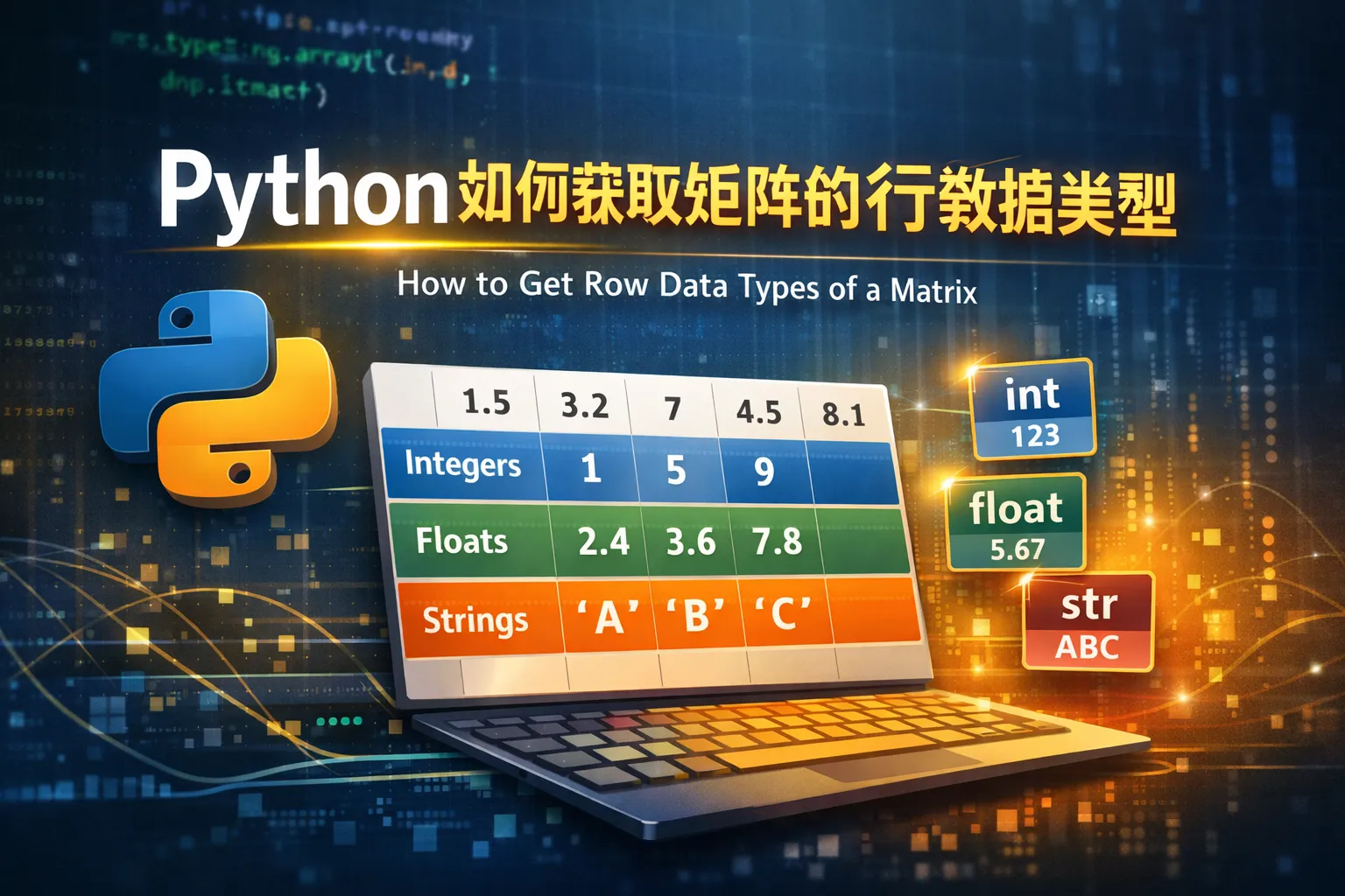 python如何获取矩阵的行数据类型