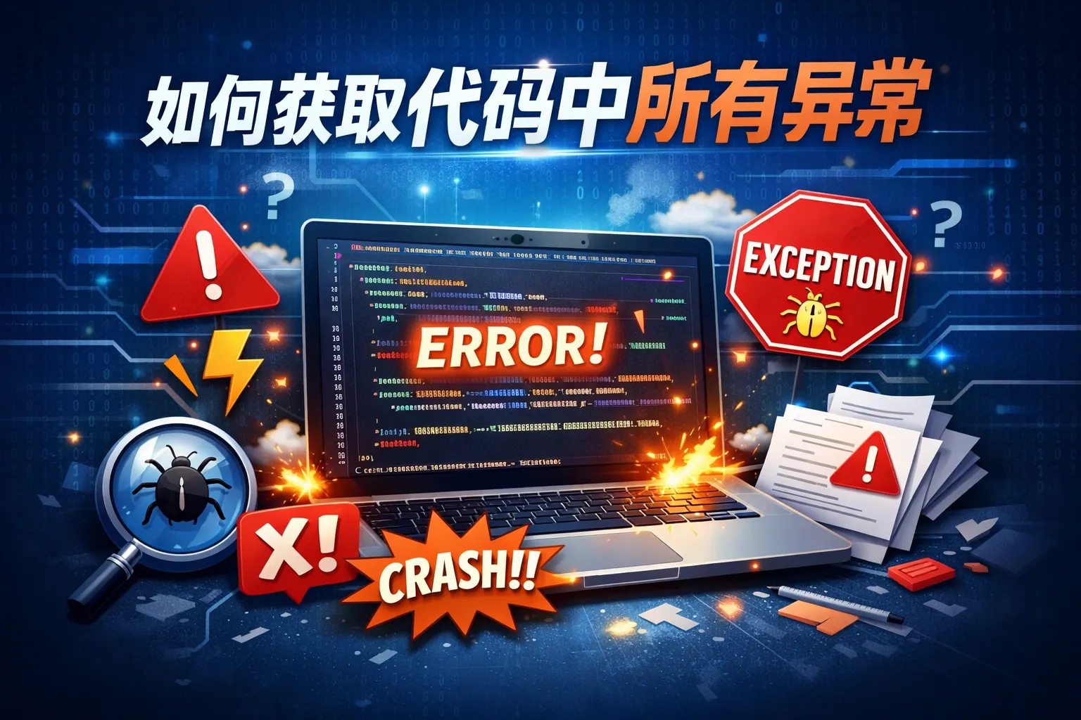 如何获取代码中所有异常