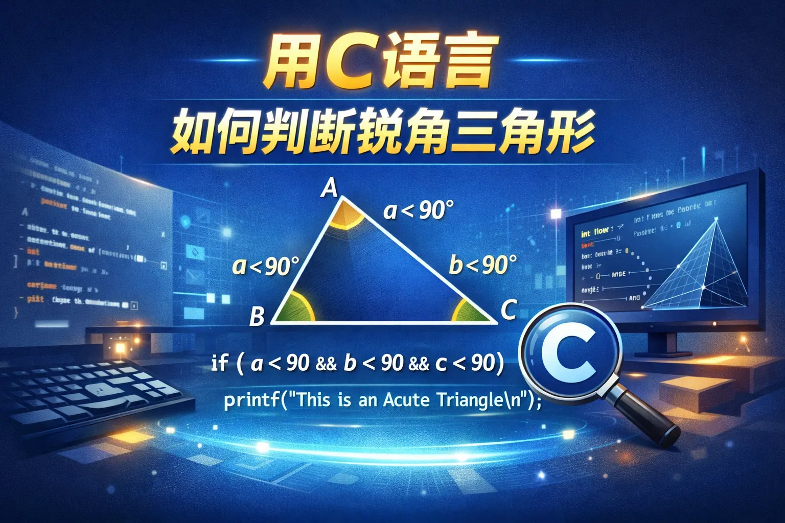 用c语言如何判断锐角三角形