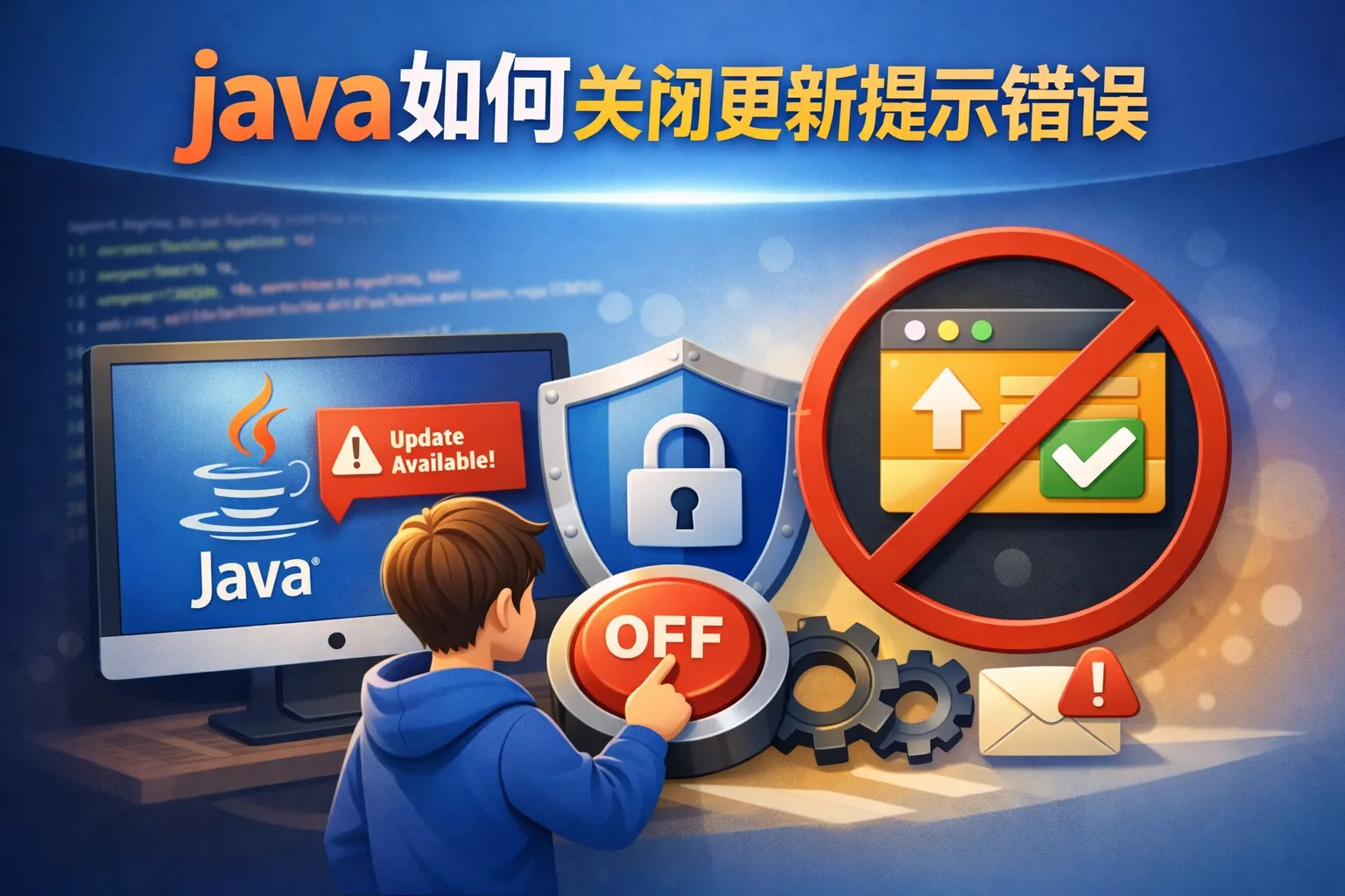 java如何关闭更新提示错误