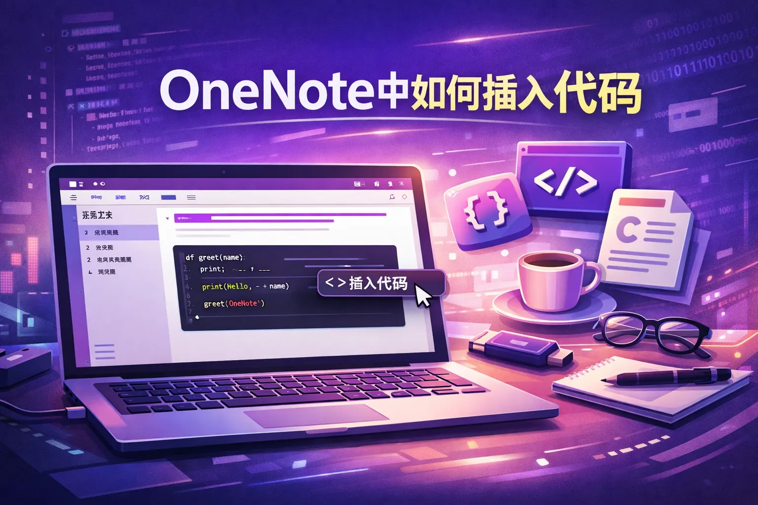 onenote中如何插入代码