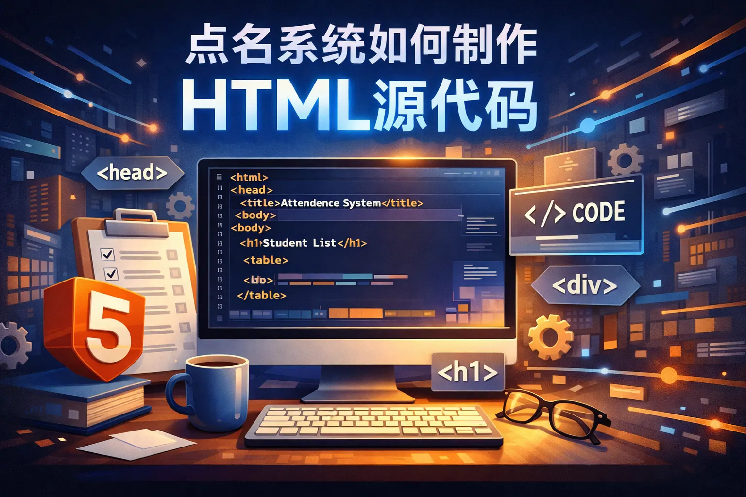 点名系统如何制作html源代码