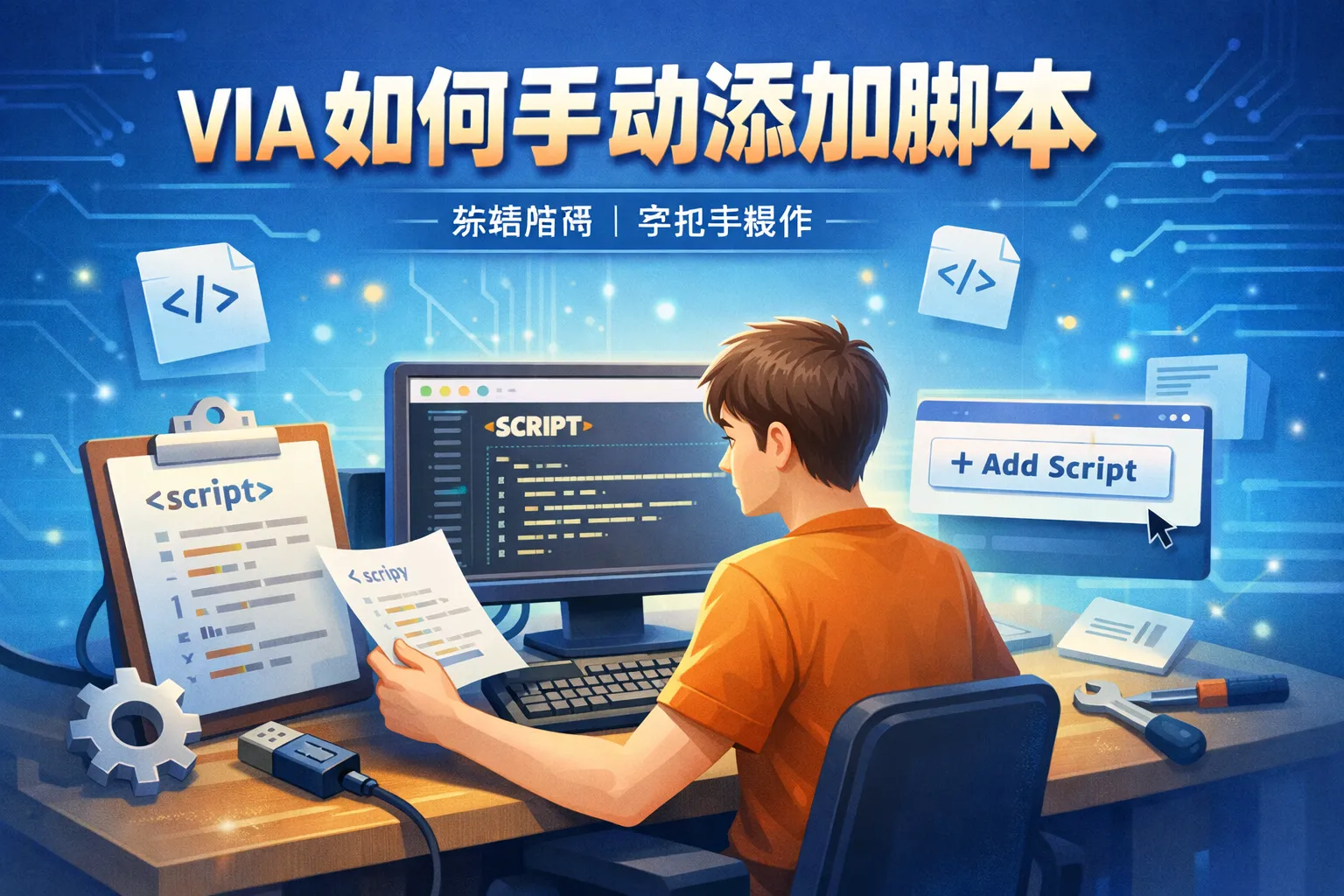 via如何手动添加脚本