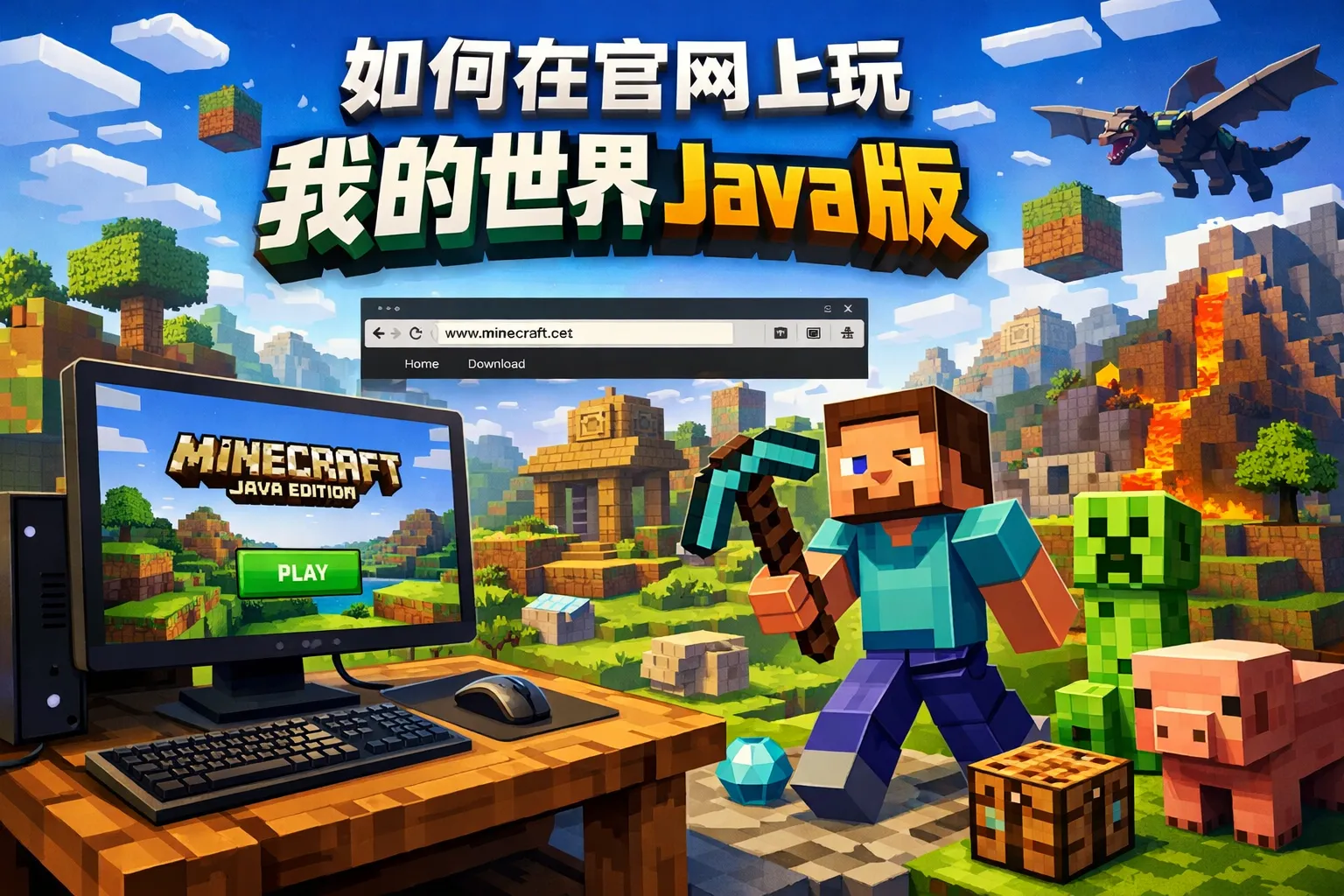 如何在官网上玩我的世界java版