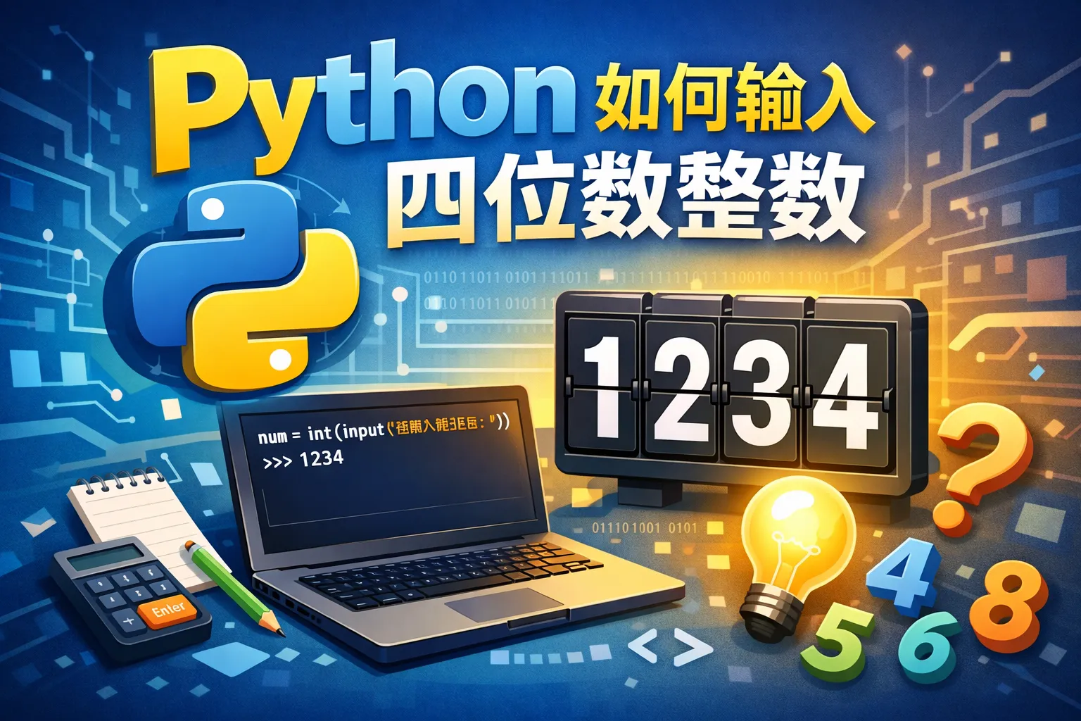 python如何输入四位数整数