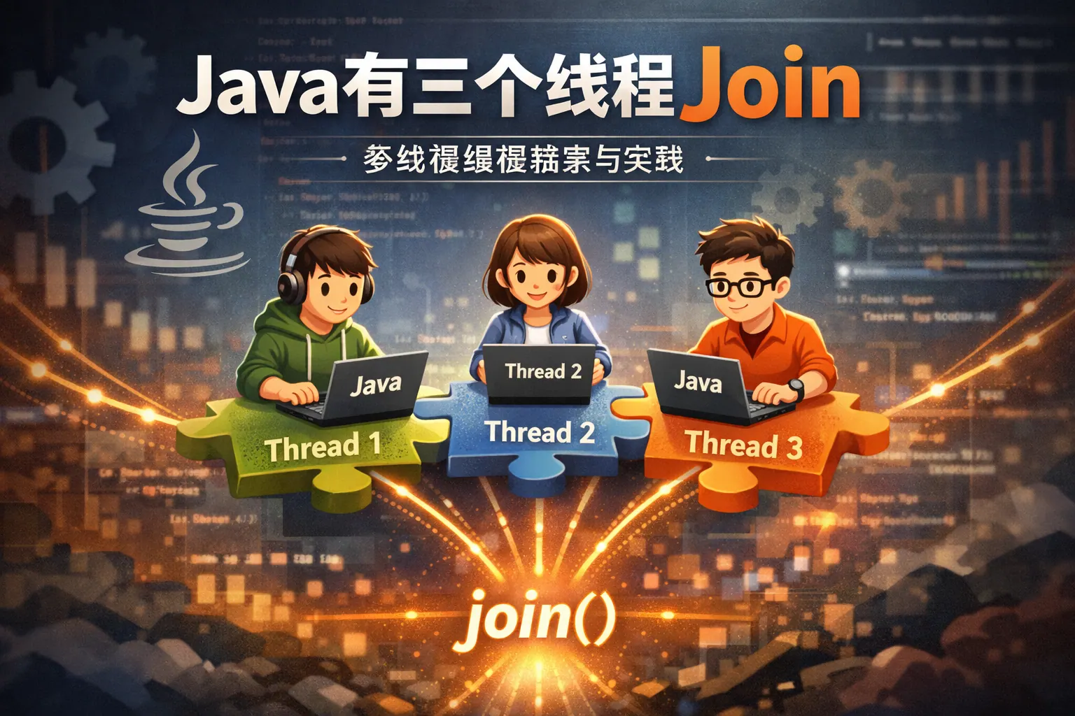 java有三个线程join
