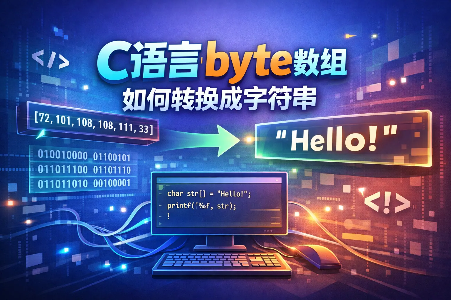 c语言中byte数组如何转换成字符串