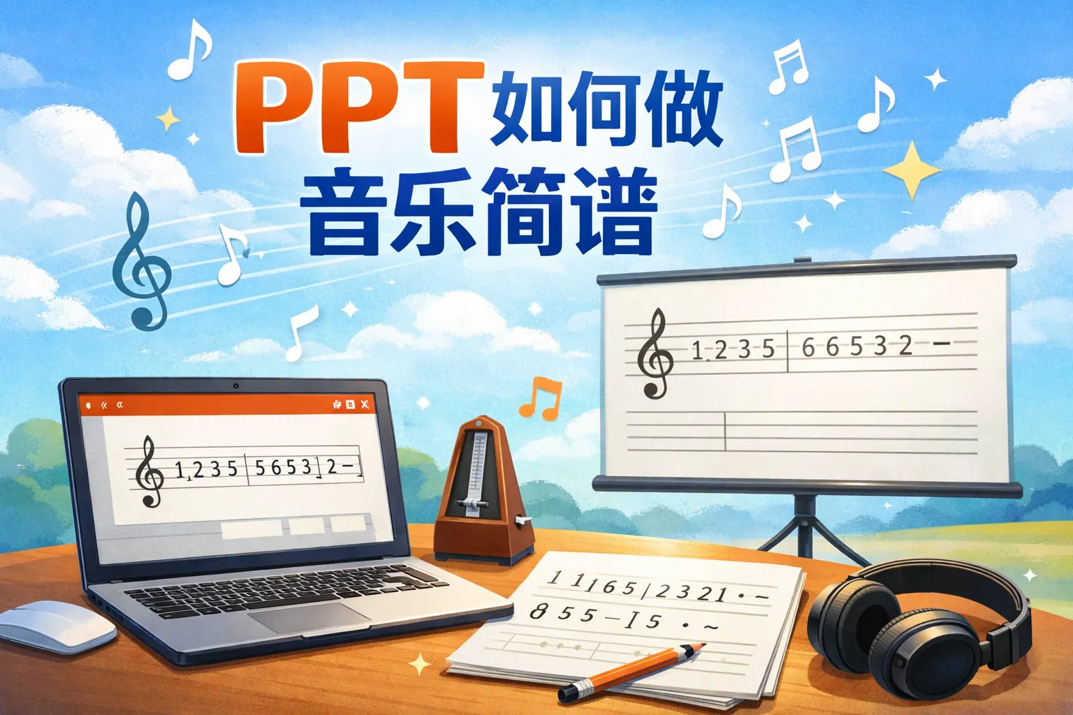 ppt如何做音乐简谱