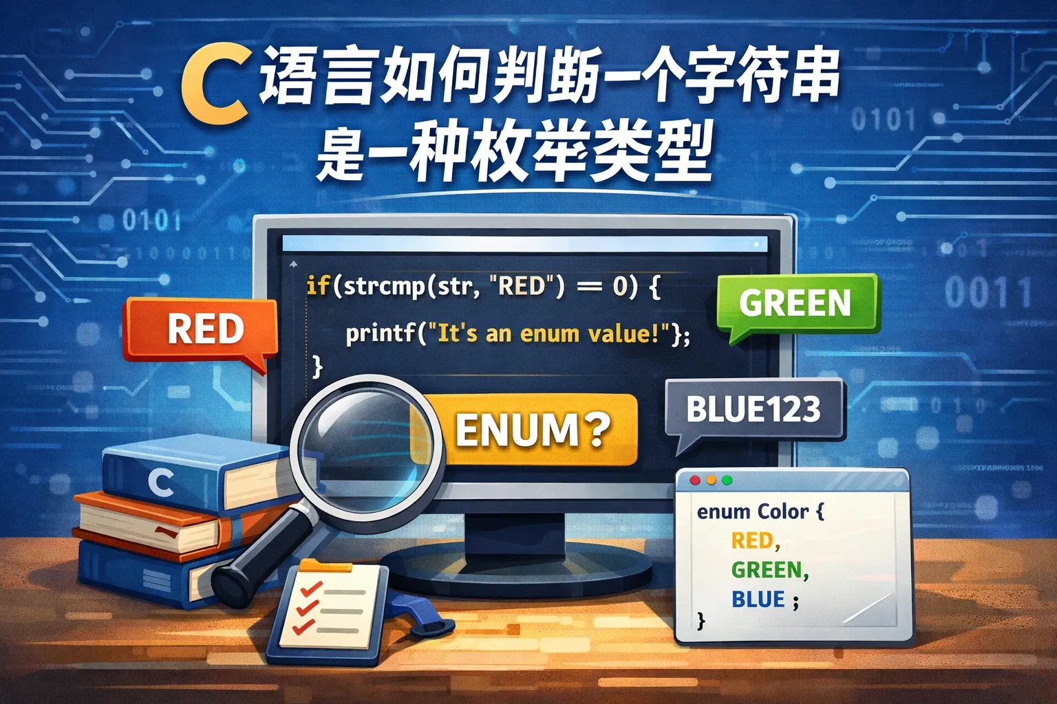 c语言如何判断一个字符串是一种枚举类型