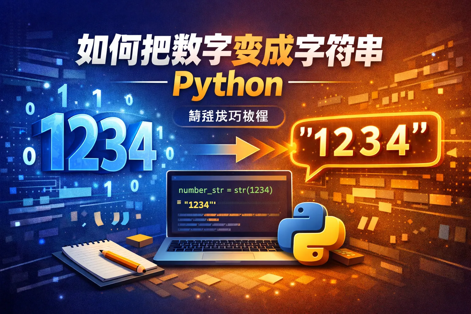 如何把数字变成字符串Python