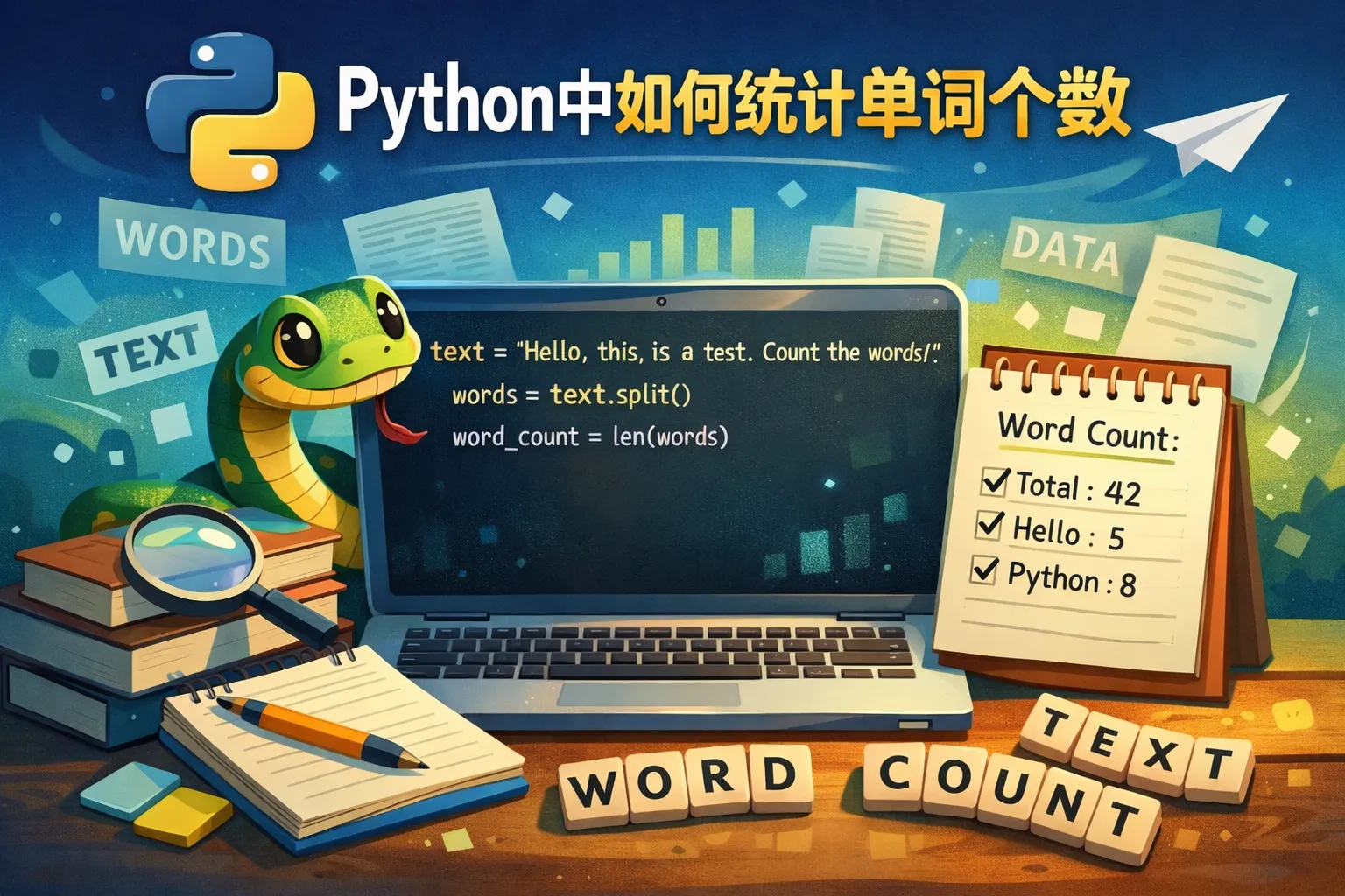 python中如何统计单词个数