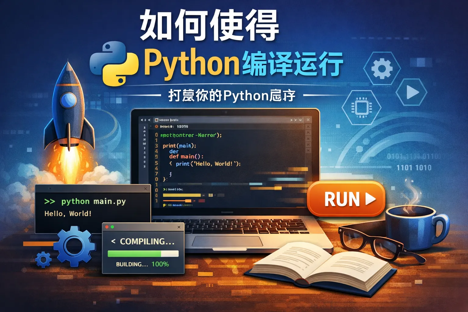 如何使得python编译运行