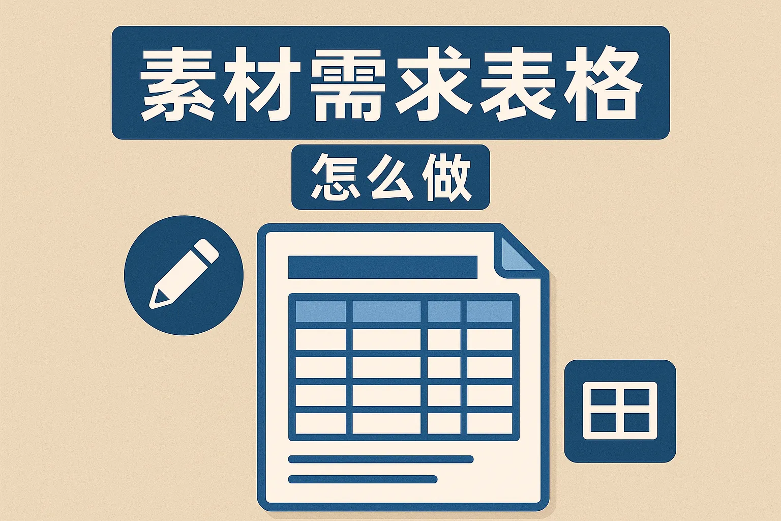 素材需求表格怎么做