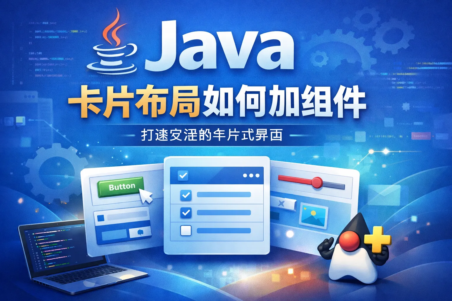 java卡片布局如何加组件
