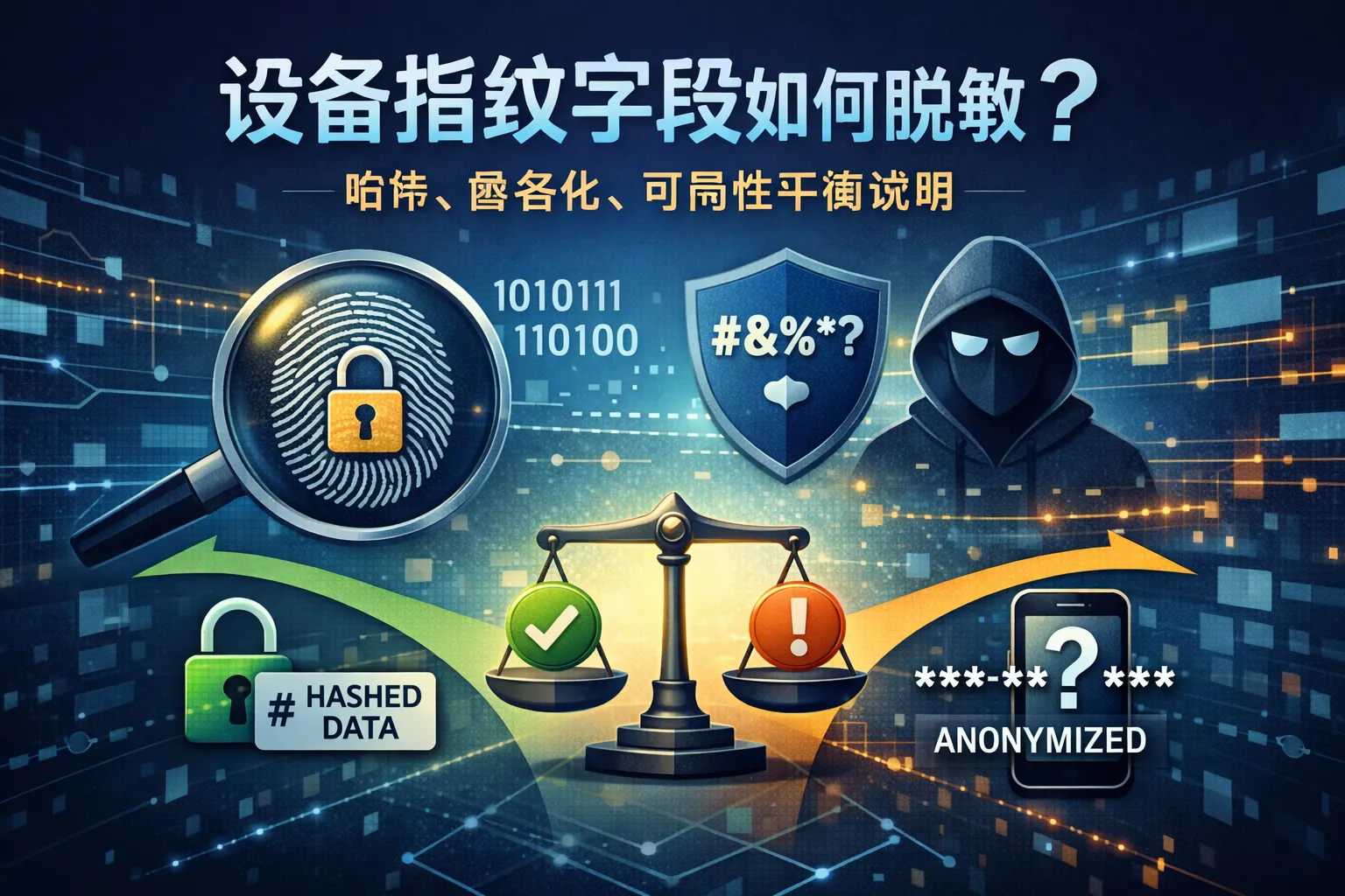 设备指纹字段如何脱敏?哈希、匿名化、可用性平衡说明