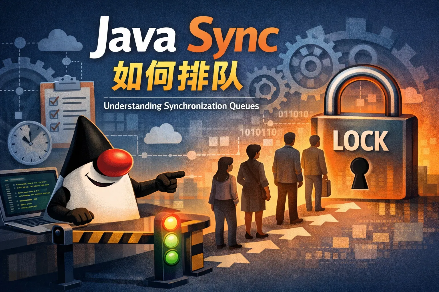 java sync如何排队