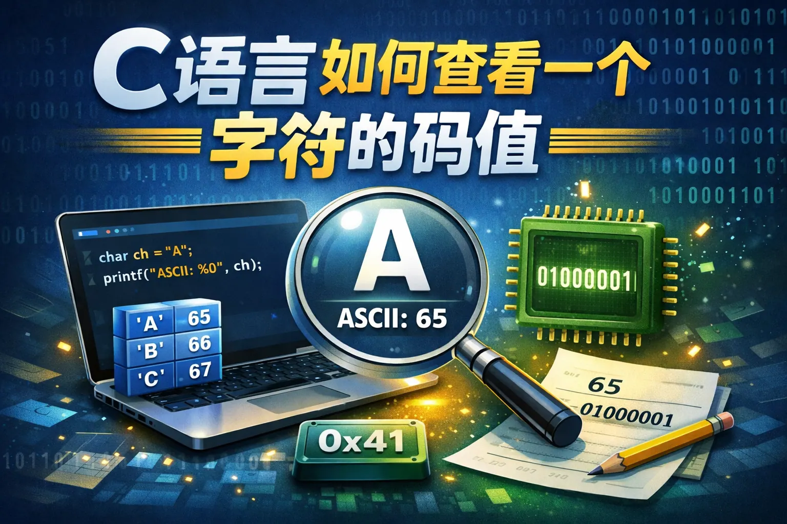 c语言如何查看一个字符的码值