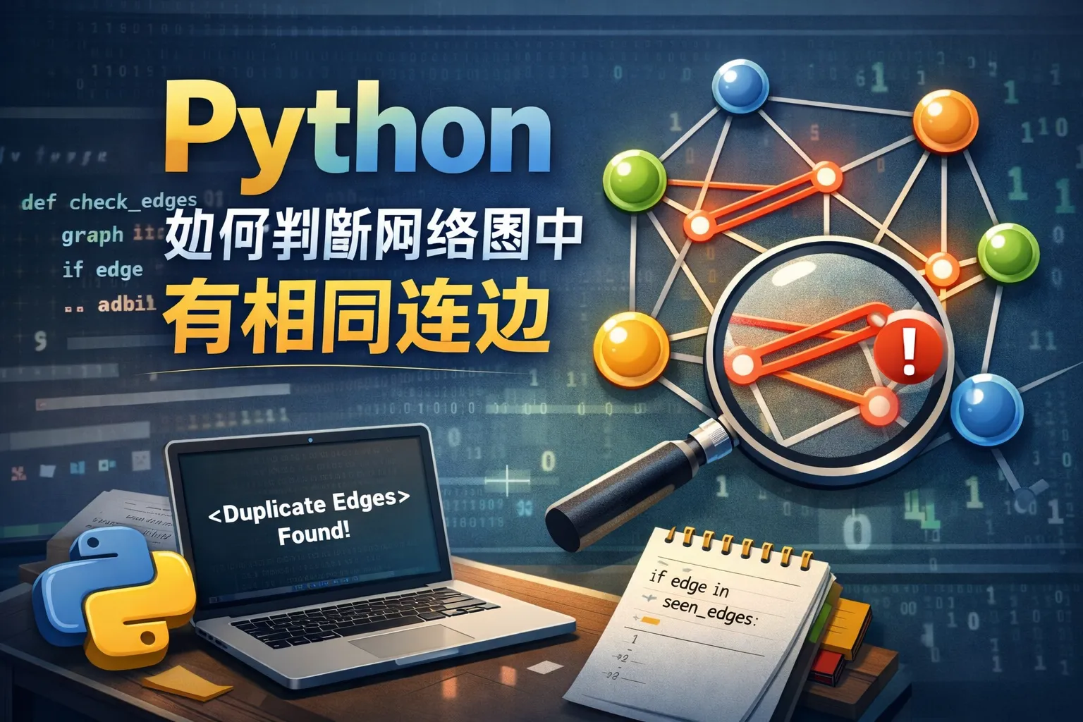 python如何判断网络图中有相同连边