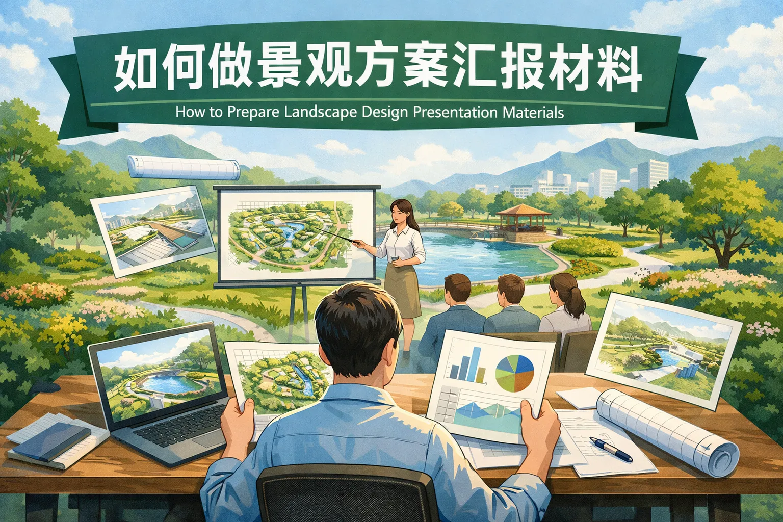 如何做景观方案汇报材料