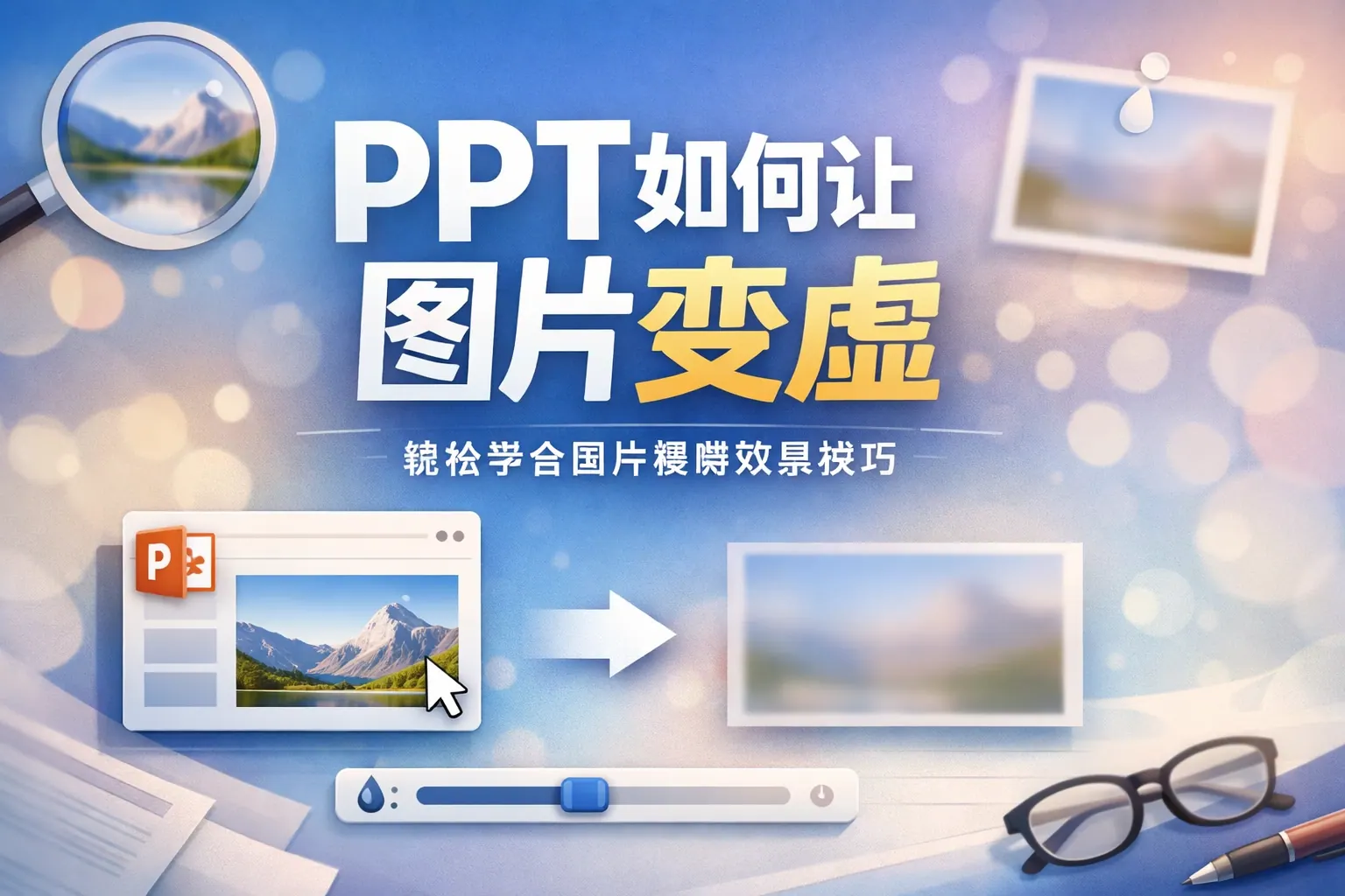 ppt如何让图片变虚