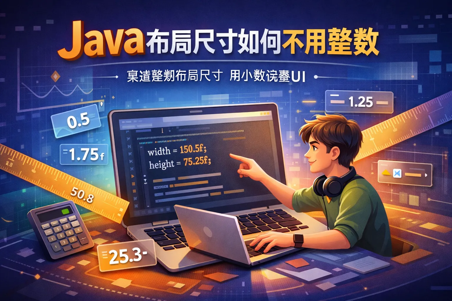 java布局尺寸如何不用整数
