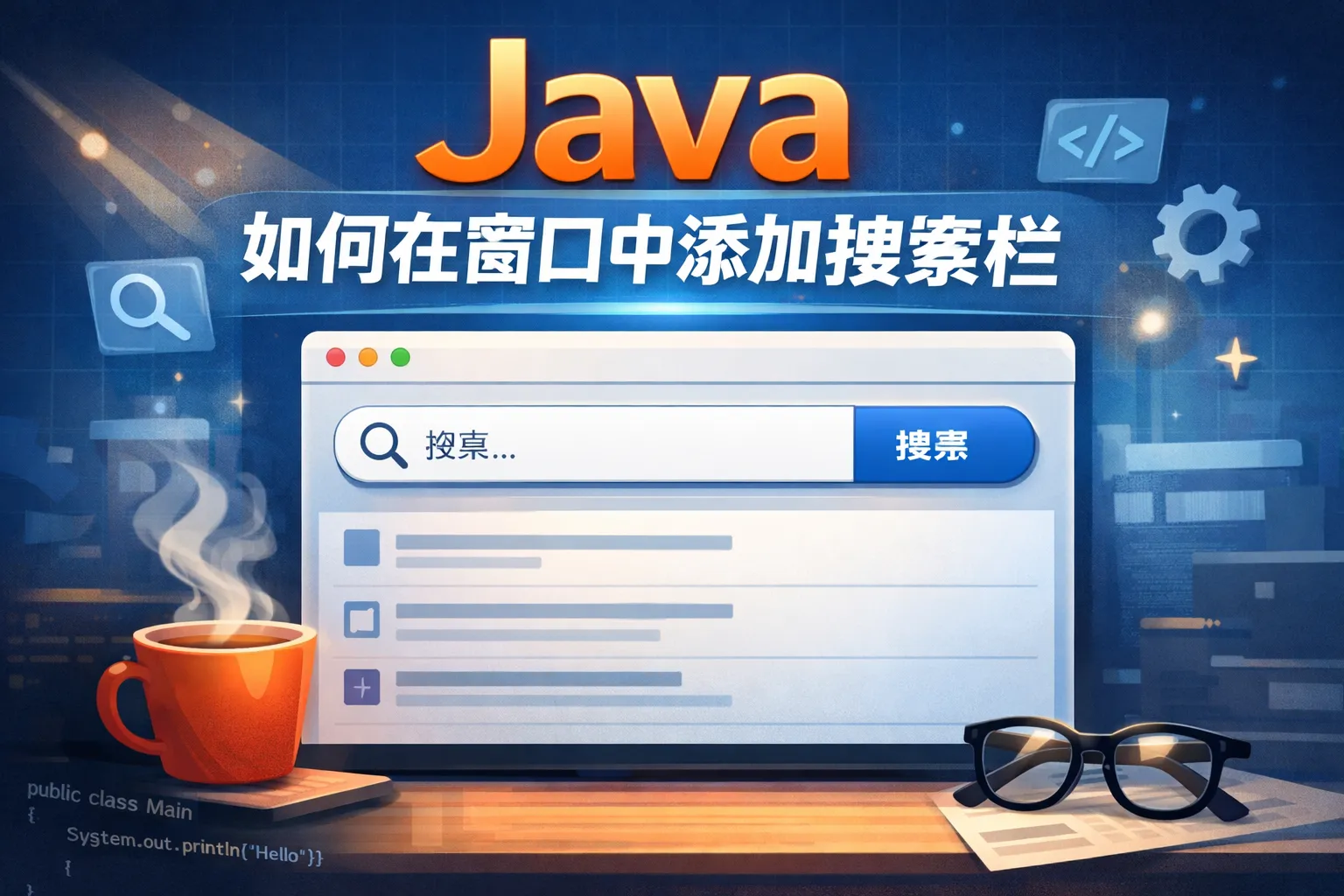 Java如何在窗口中添加搜索栏