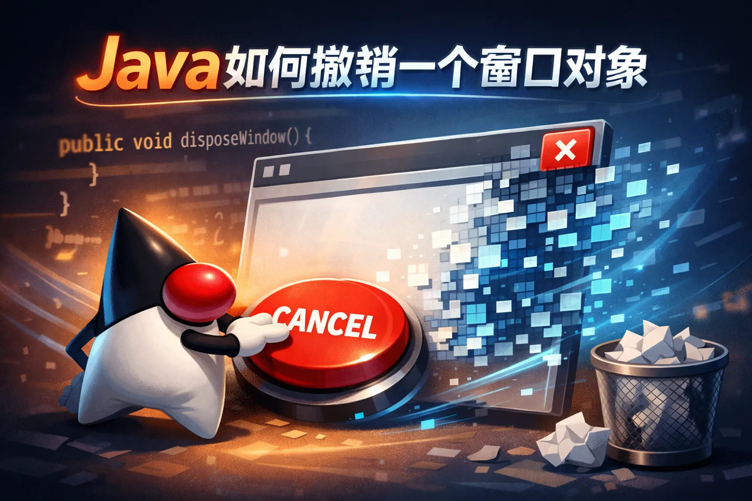 java如何撤销一个窗口对象