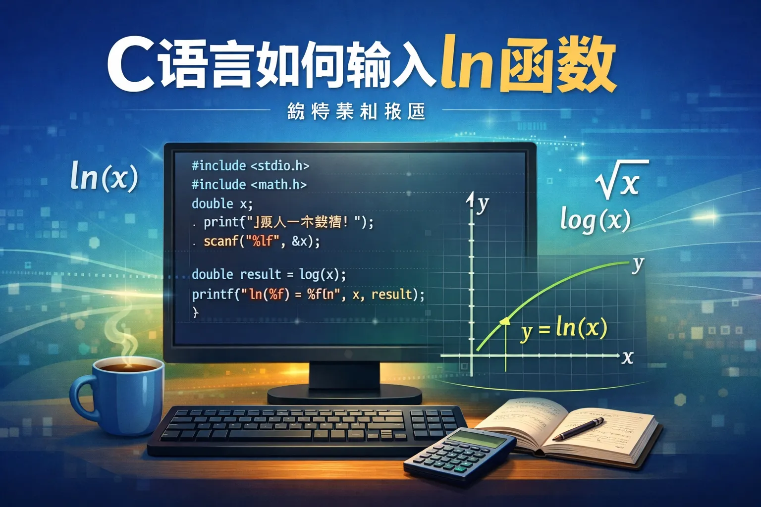 c语言如何输入ln函数