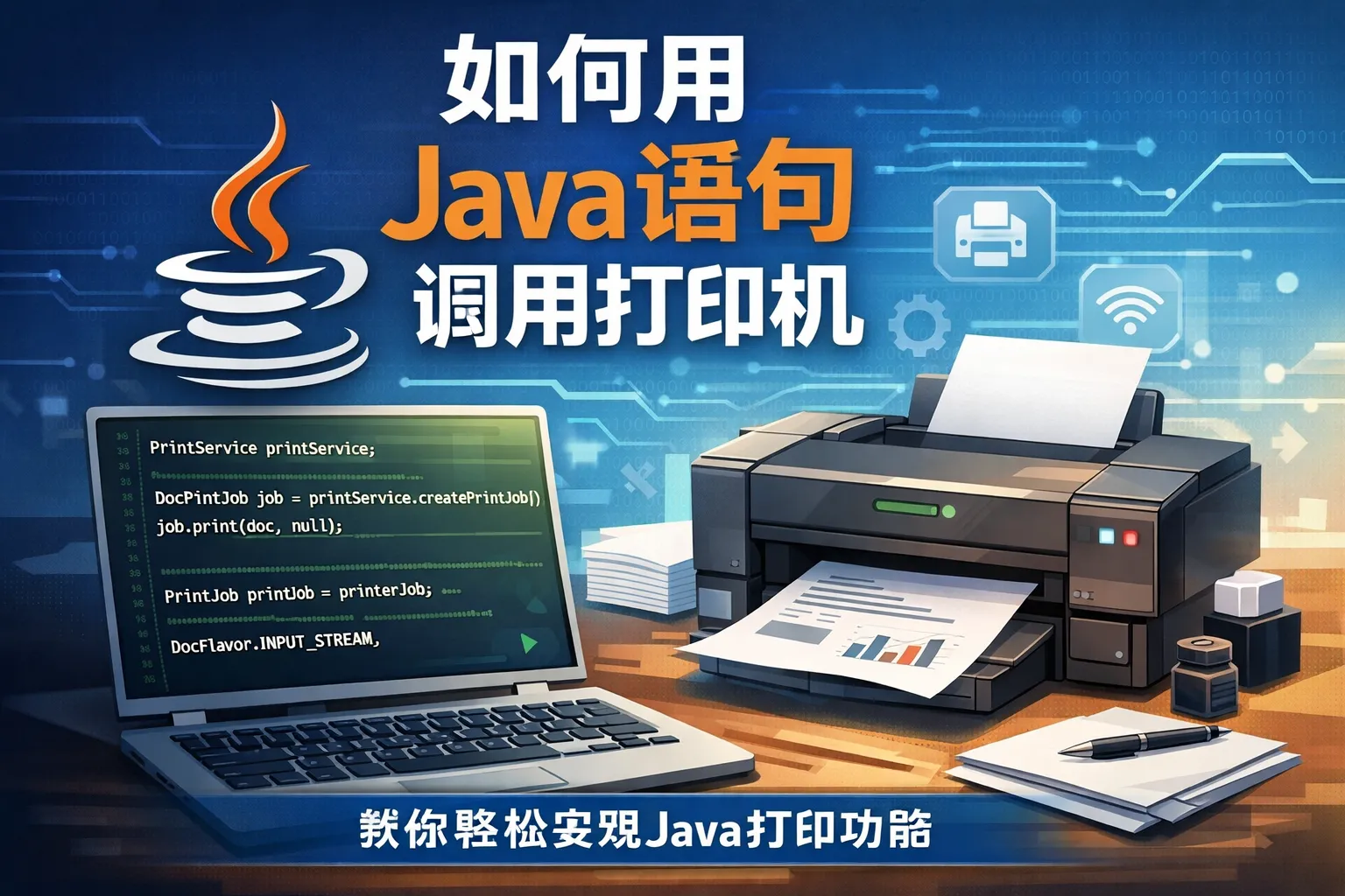 如何用java语句调用打印机