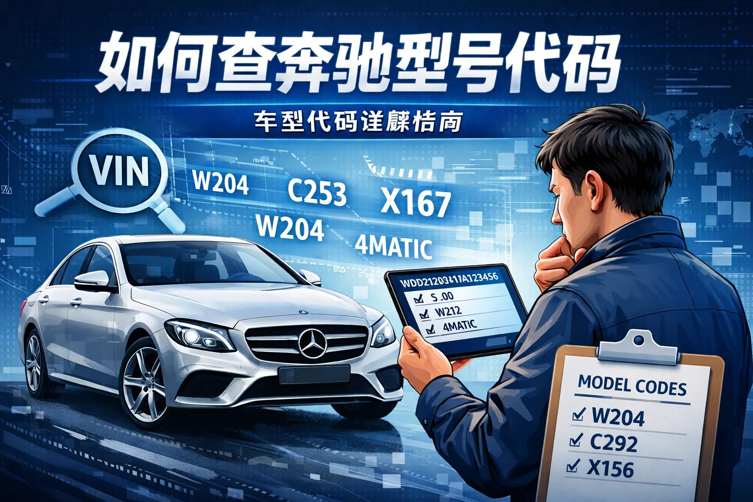 如何查奔驰型号代码