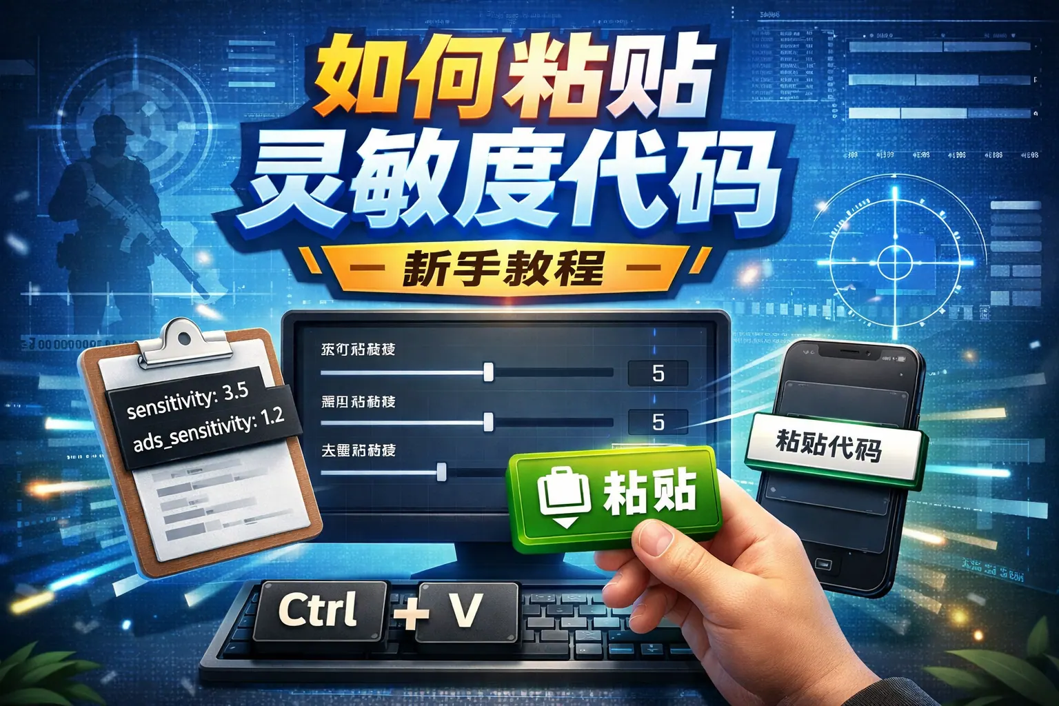 如何粘贴灵敏度代码