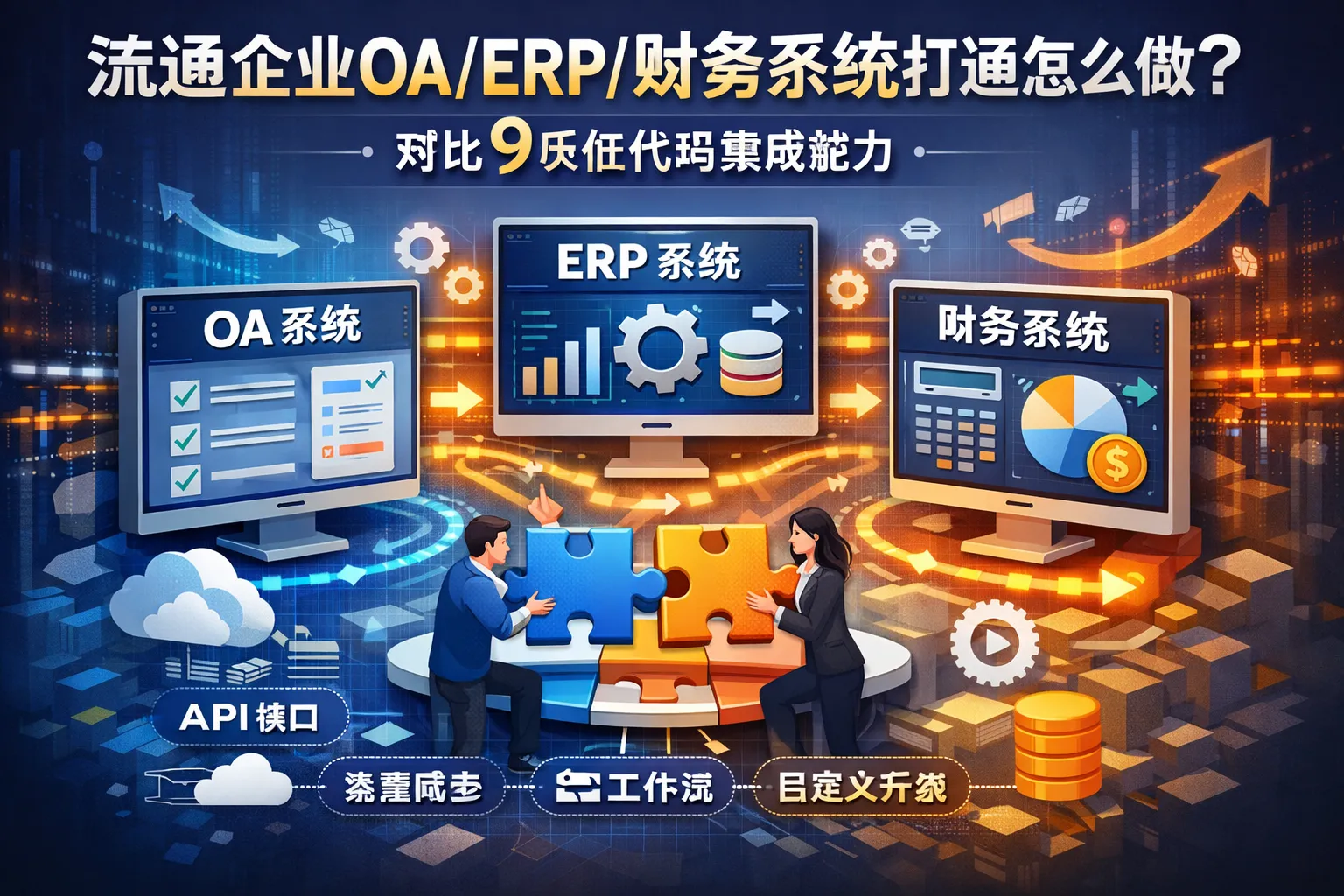 流通企业OA/ERP/财务系统打通怎么做?对比9项低代码集成能力