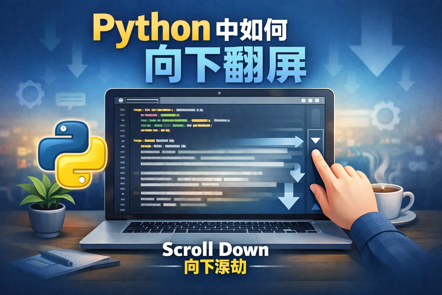 python中如何向下翻屏