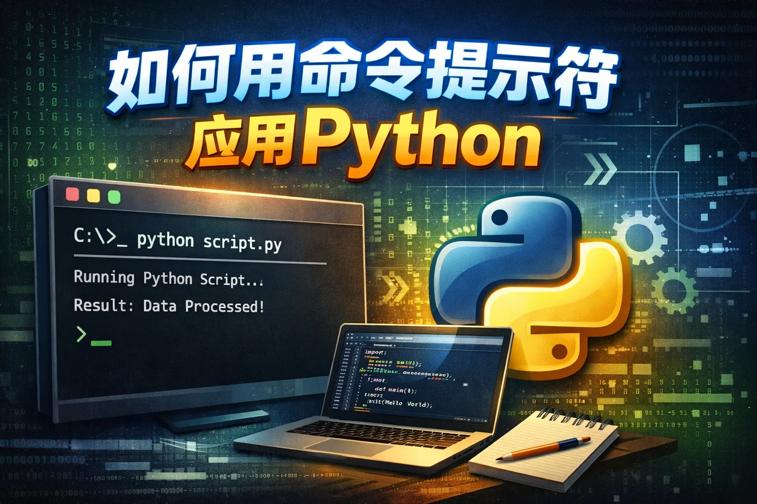 如何用命令提示符应用python