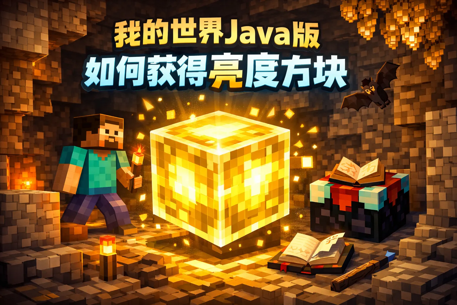我的世界java版如何获得亮度方块