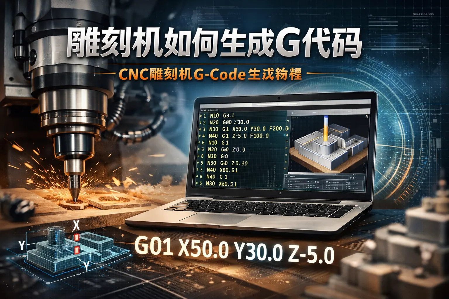 雕刻机如何生成g代码