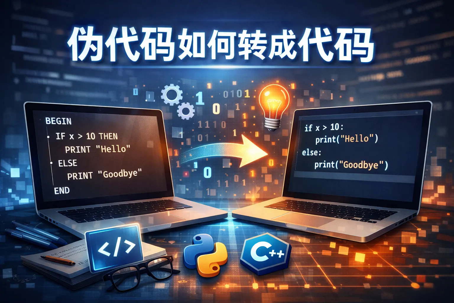 伪代码如何转成代码