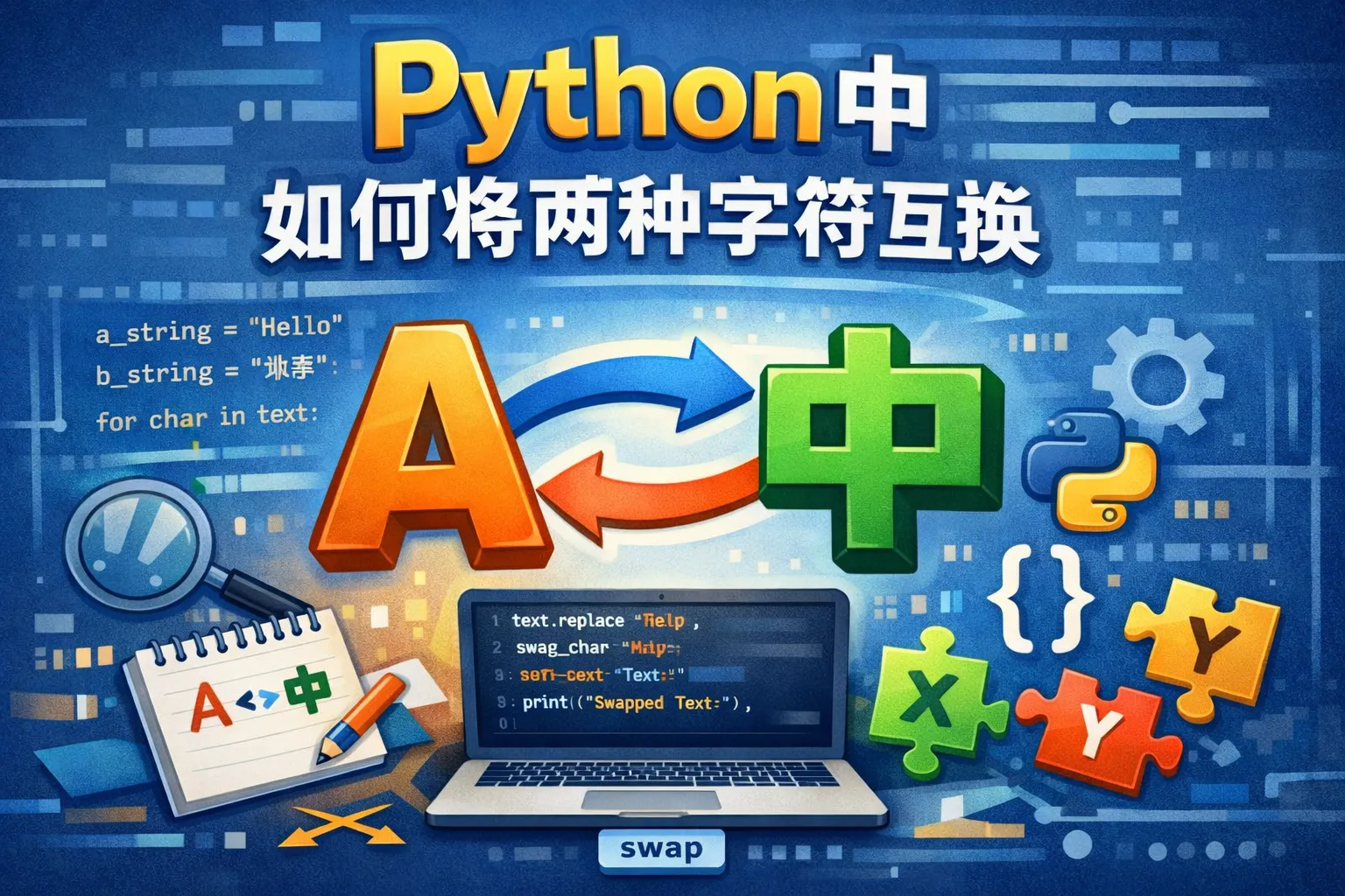 python中如何将两种字符互换