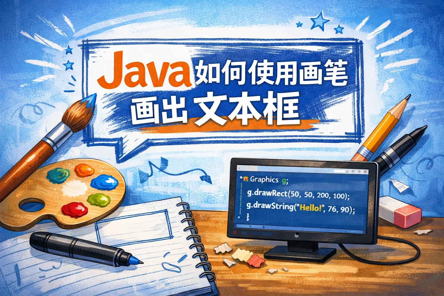 java如何使用画笔画出文本框