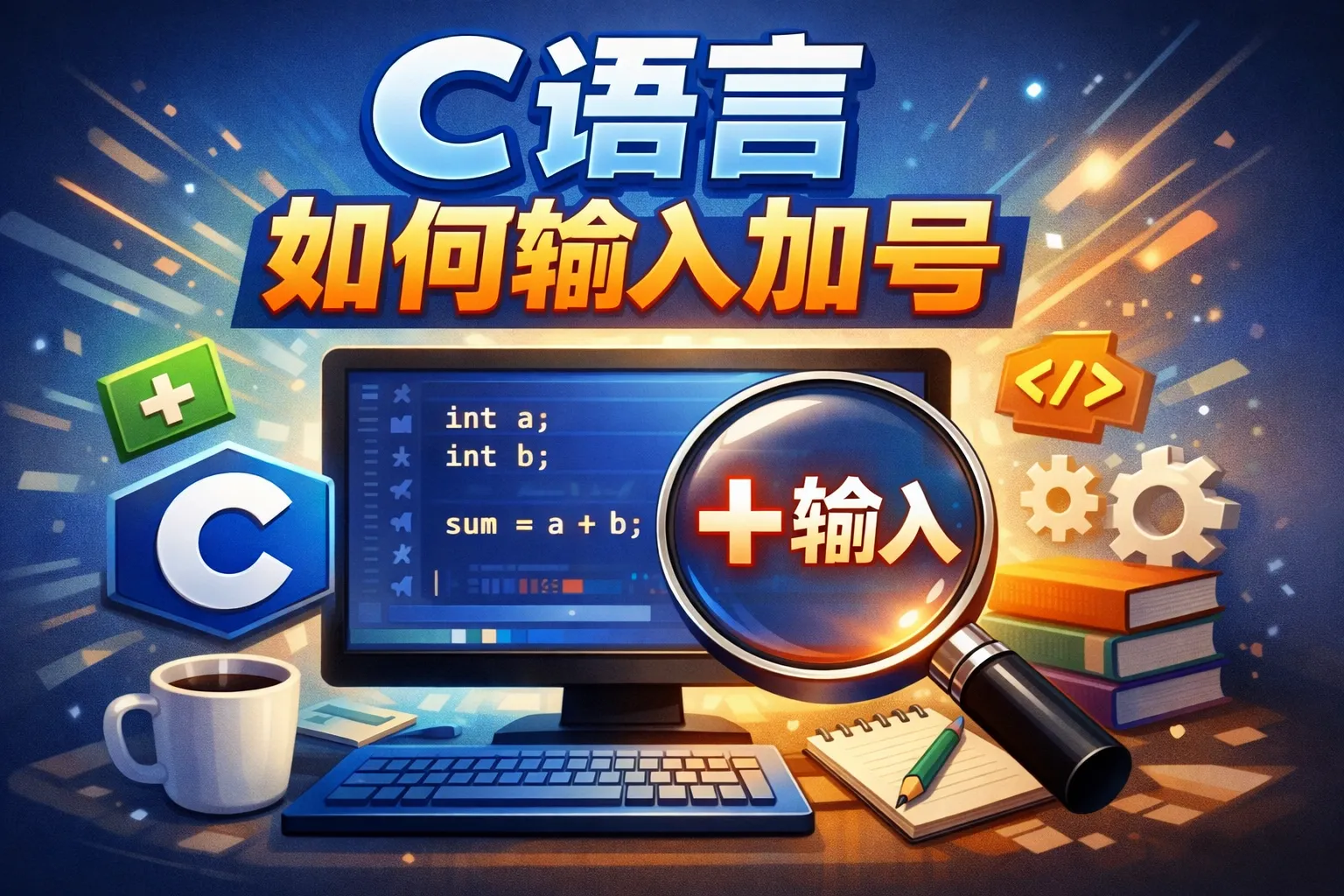 C语言 如何输入加号