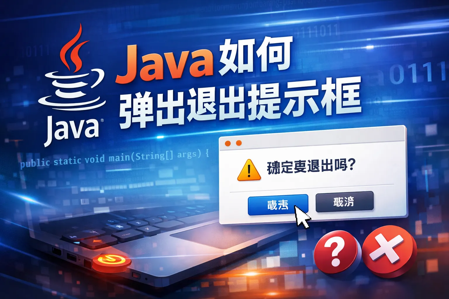 java如何弹出退出提示框