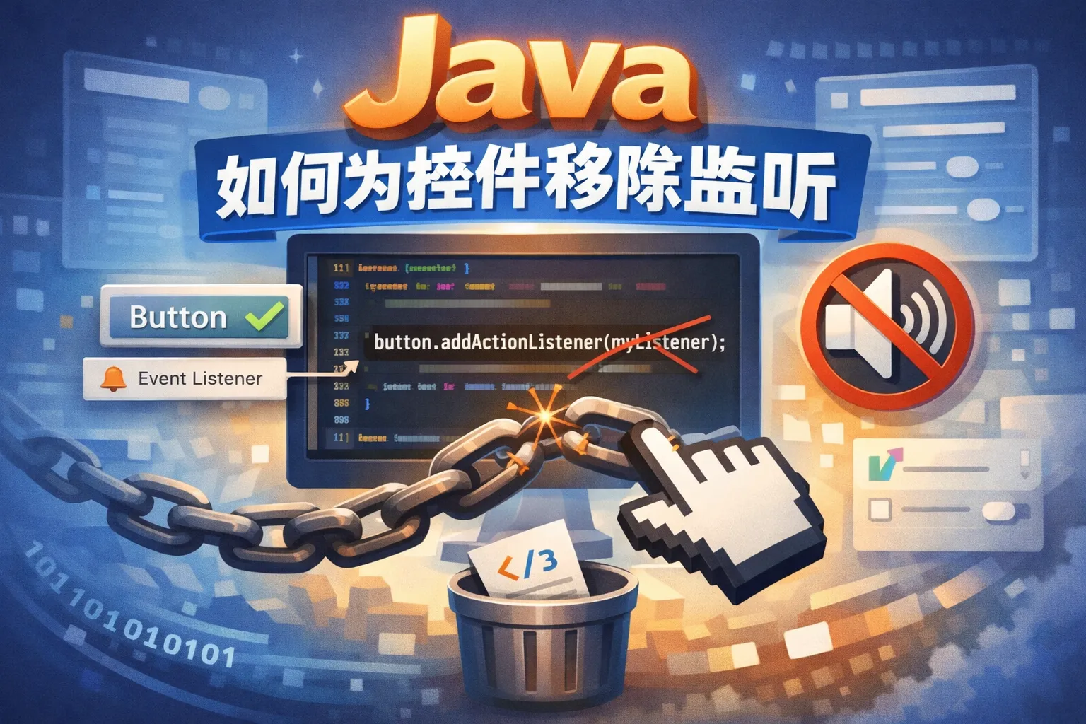 java如何为控件移除监听