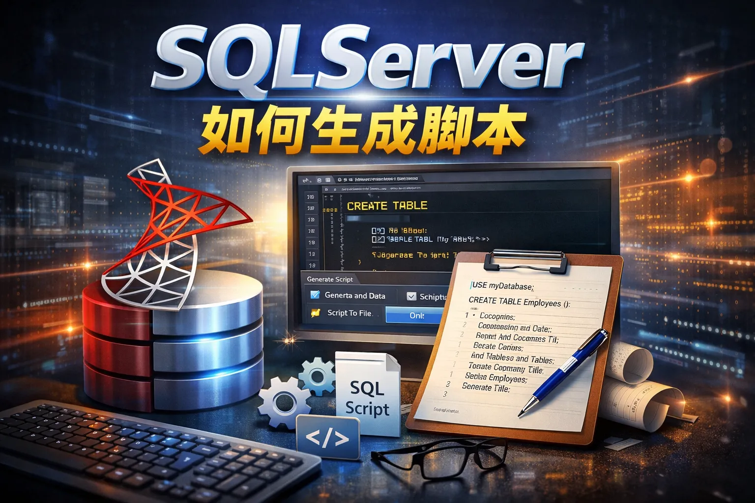 sqlserver如何生成脚本