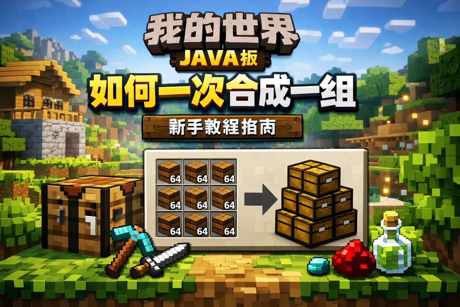 我的世界java版如何一次合成一组