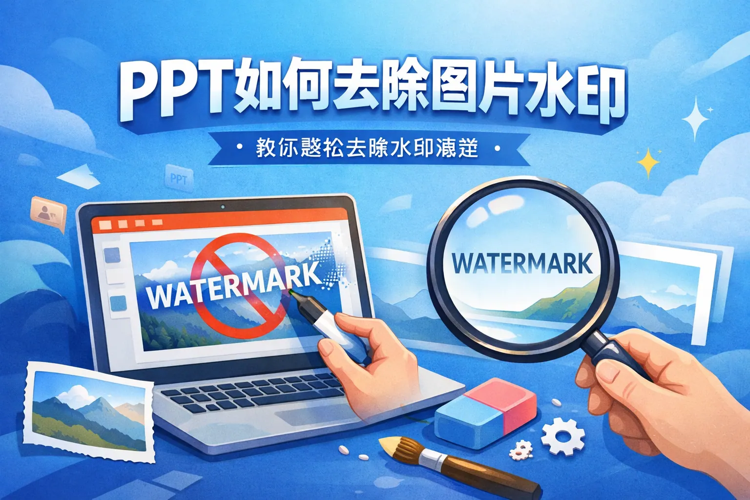 ppt如何去除图片水印图片