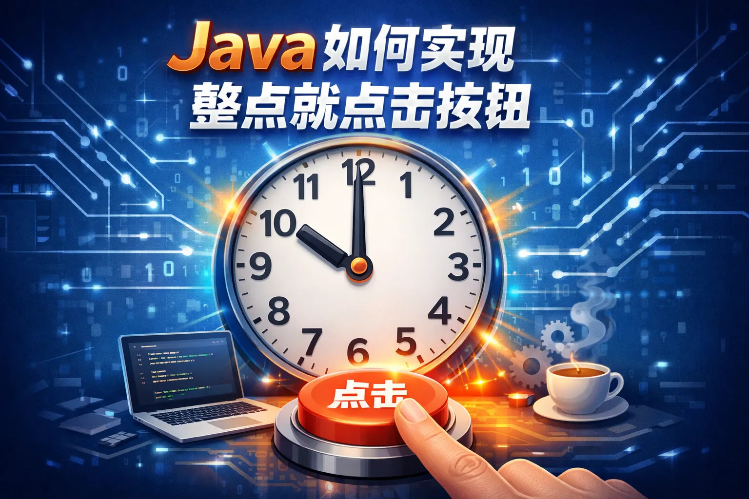 java如何实现整点就点击按钮