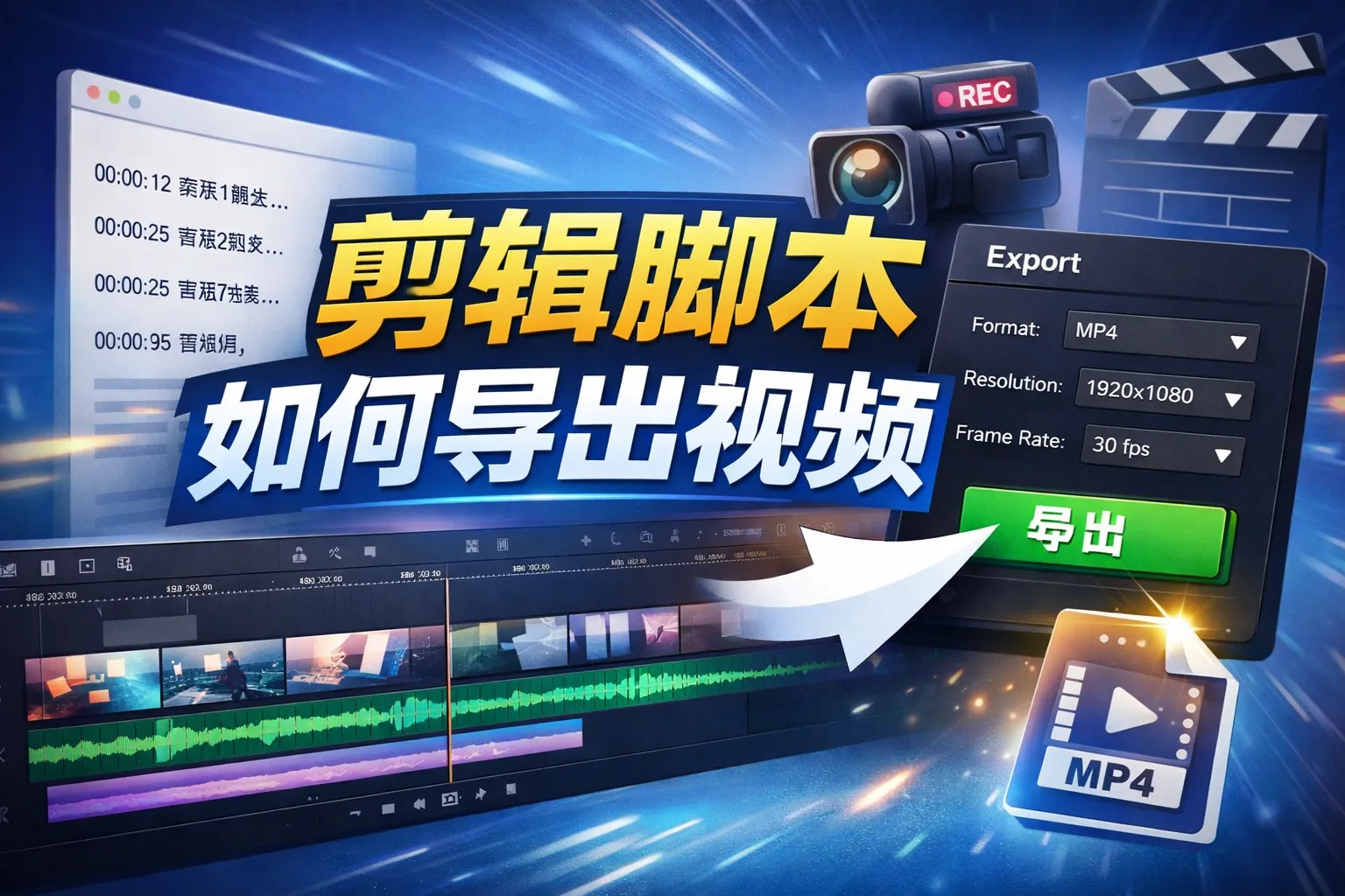 剪辑脚本如何导出视频