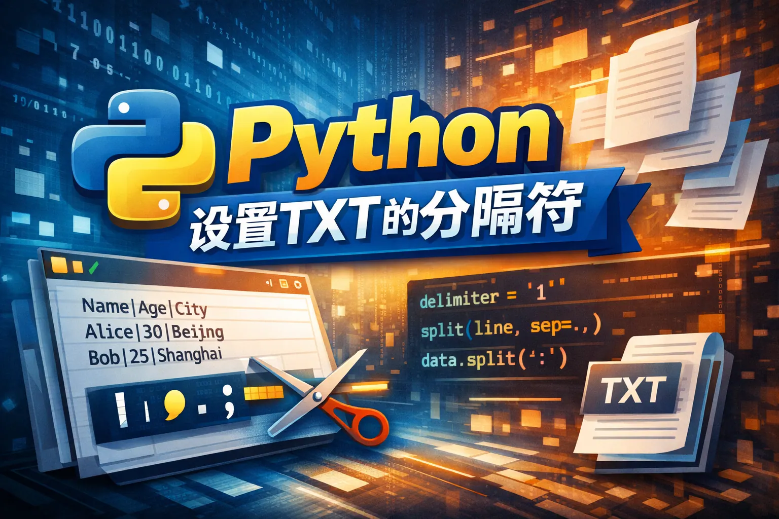 python设置txt的分隔符