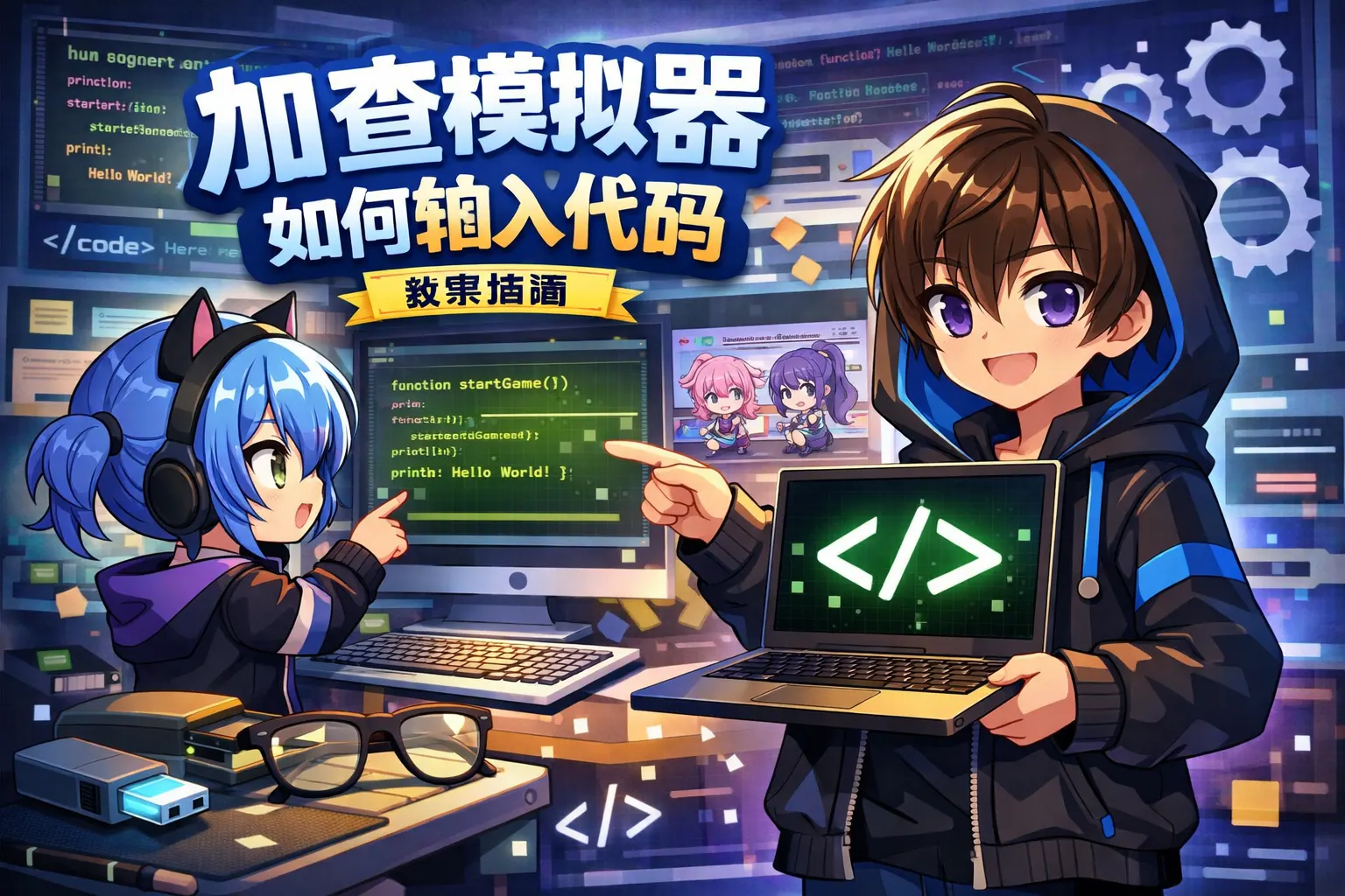 加查模拟器如何输入代码