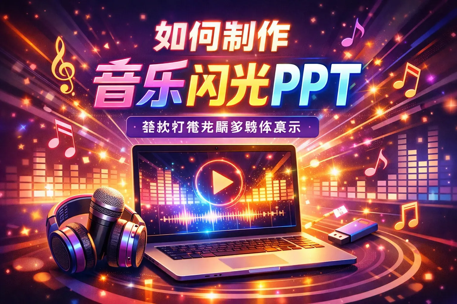 如何制作音乐闪光PPT